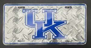 Vintage UK Wildcats Metal License Plate 6x12 New Wrap Diamond‑Stamp Licensed
